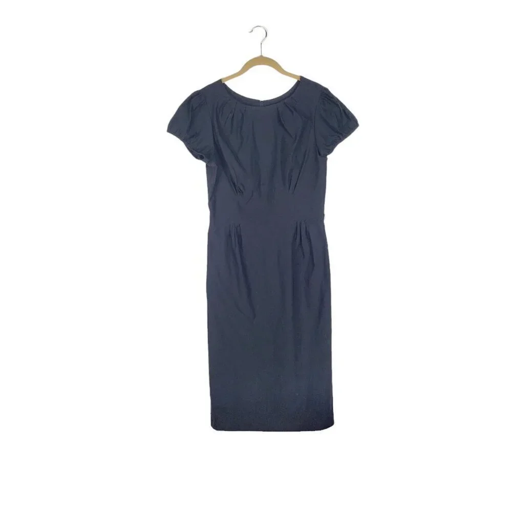 Stop Staring Ashley Dress Black Retro Short Sleeve Midi Wiggle Pencil Size 14
